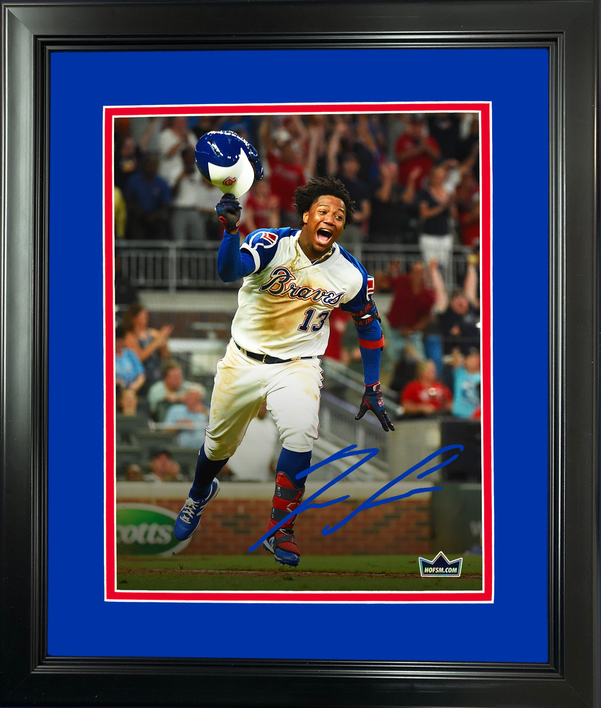 Framed Ronald Acuna Jr Atlanta Braves Facsimile Laser Engraved Signature Auto 11"x14"Baseball Photo HOFSM Holo (ONLINE ORDER ONLY)