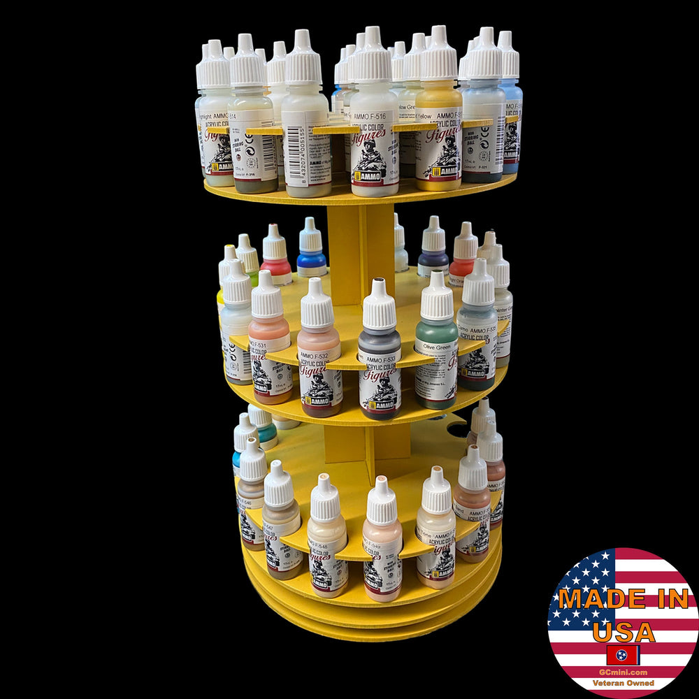 Rotating Paint Rack - For 26mm Dropper Bottles (AMMO, Vallejo, Army Painter, etc) (Online Order Only) (Online Order Only)