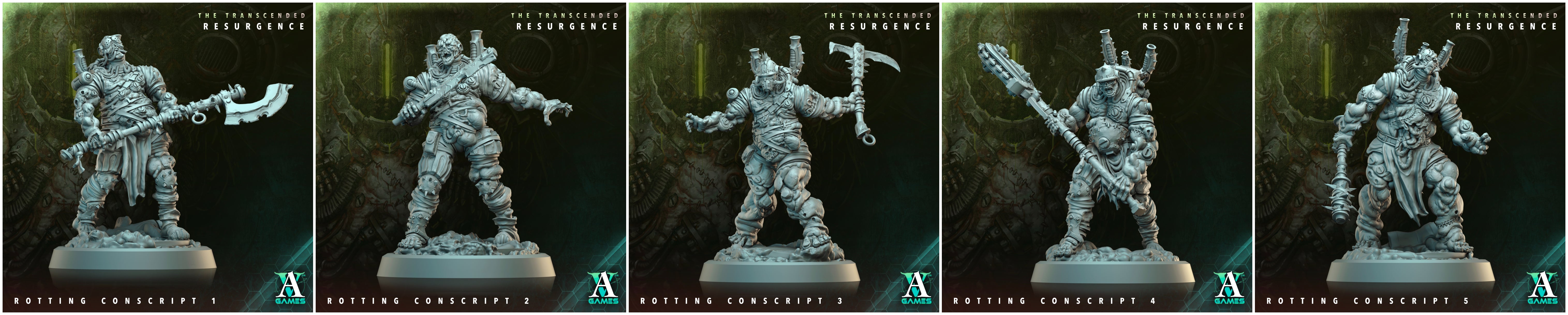 3D Printed Archvillain Games Rotting Conscript The Transcended Resurgence 28 32mm D&D (Online Only)