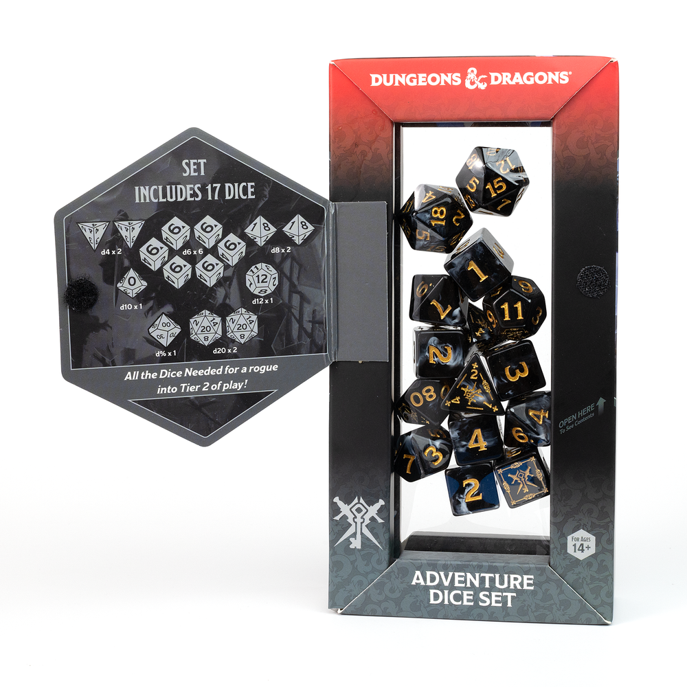 D&D Adventure Dice Set - Rogue Edition | Black 15pc Collection (ONLINE ORDER ONLY)