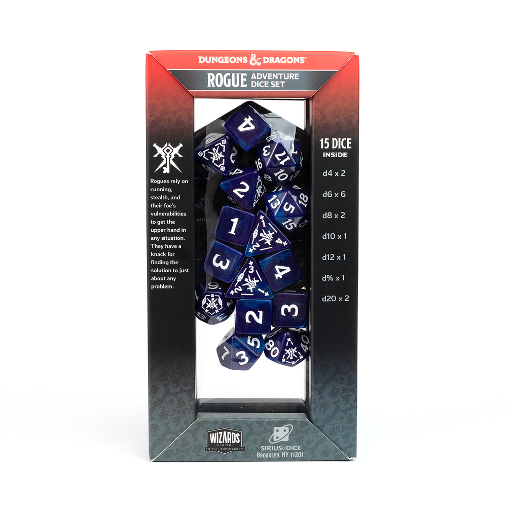 D&D Adventure Dice Set - Rogue Edition | Purple 15pc Collection (ONLINE ORDER ONLY)
