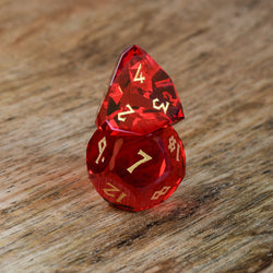 Pre-Order || Ruby Multifaceted Glass Dice Set