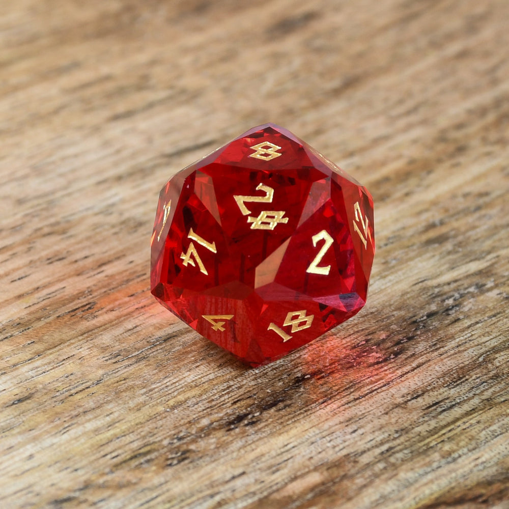 Pre-Order || Ruby Multifaceted Glass Dice Set