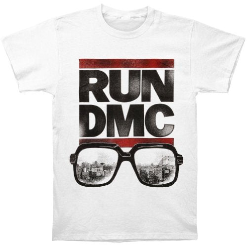 Men'S Run Dmc Glasses Cityscape T-Shirt, White, Medium [T-Shirt] (ONLINE ORDER ONLY)