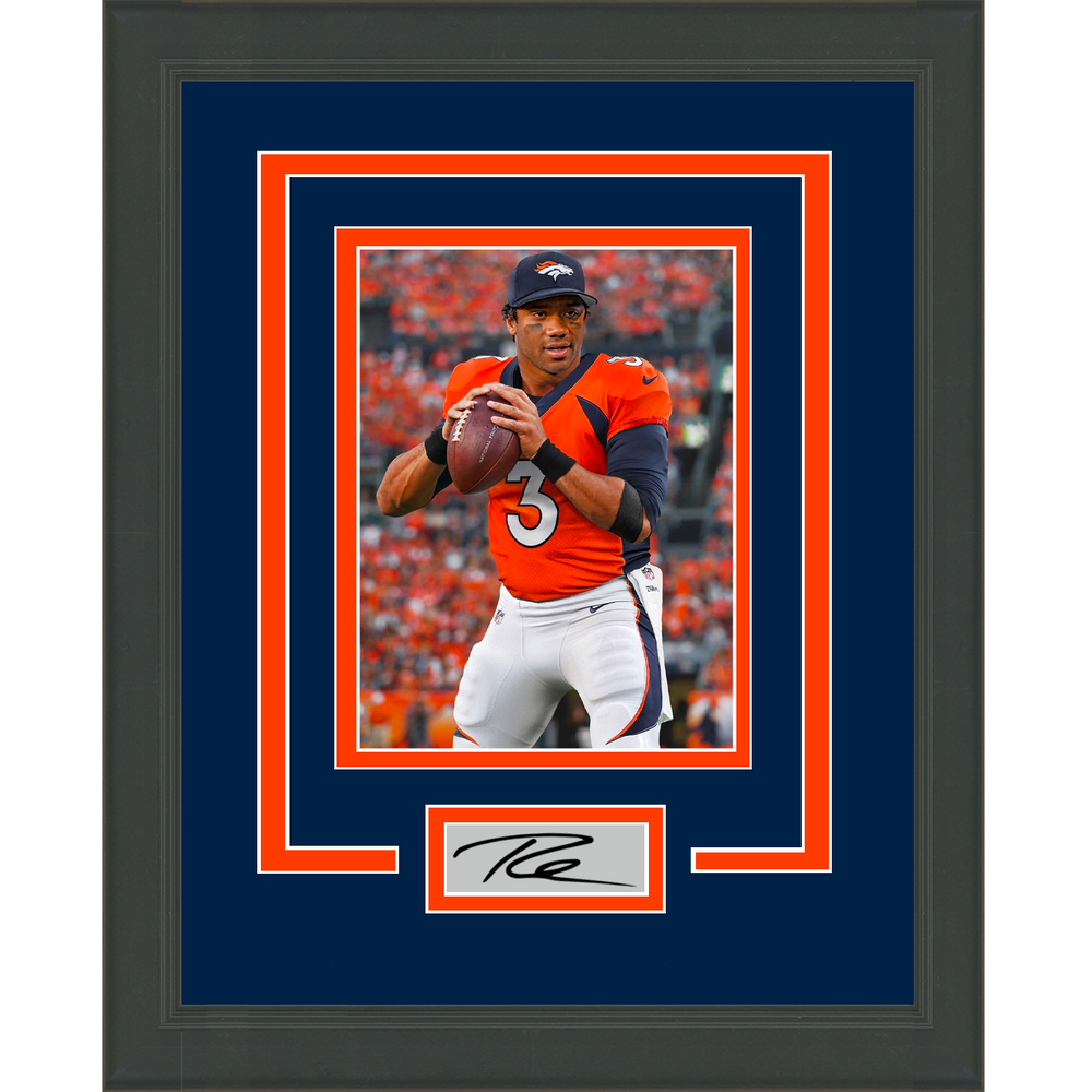 Framed Russell Wilson Facsimile Laser Engraved Signature Auto Denver Broncos 11x14 Football Photo (ONLINE ORDER ONLY)