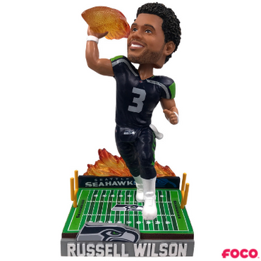 Russell Wilson Seattle Seahawks On Fire Bobblehead (ONLINE ORDER ONLY)