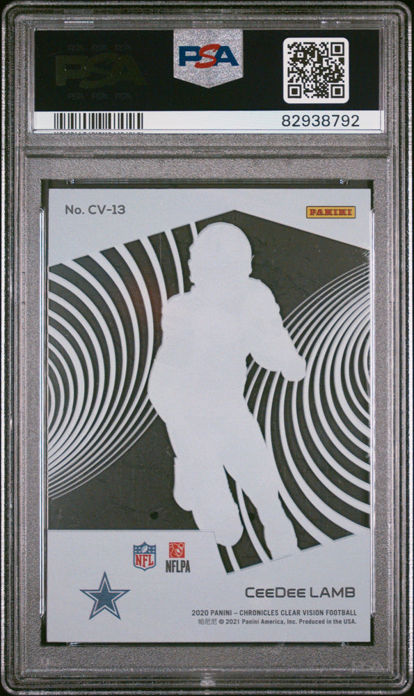Graded 2020 Panini Chronicles CeeDee Lamb #CV13 Clear Vision Rookies Rookie RC Football Card PSA 10 Gem Mint (ONLINE ORDER ONLY)