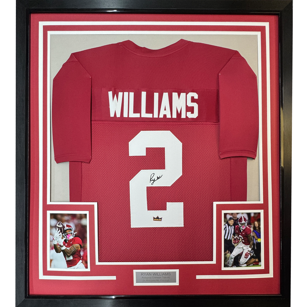 Framed Facsimile Autographed Ryan Williams 35x39 Alabama Red Reprint Laser Auto College Football Jersey (ONLINE ORDER ONLY)