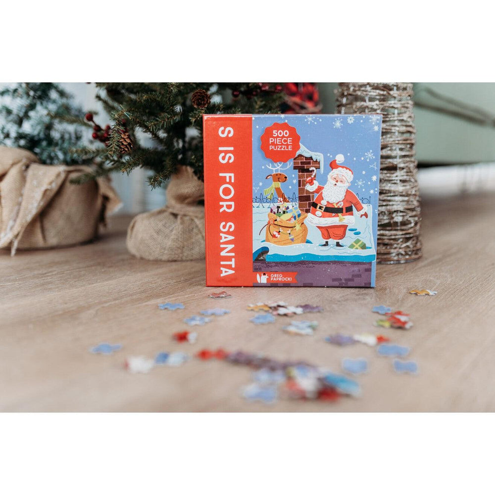 S is for Santa 500 Piece Jigsaw Puzzle Gibbs Smith (ONLINE ORDER ONLY)