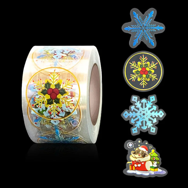 500pcs 1.5" Gold Snowflake Stickers Christmas Wedding Party Seals (ONLINE ORDER ONLY)