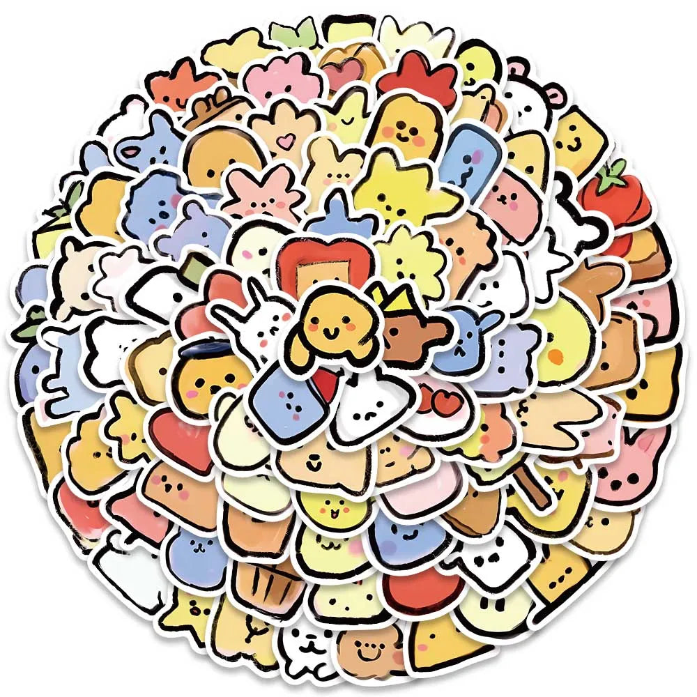 100pcs Funny Cute Cartoon Animals Meme Stickers Pack Vinyl Laptop Phone Decals Luggage Skateboard Guitar Waterproof Graffiti (ONLINE ORDER ONLY)