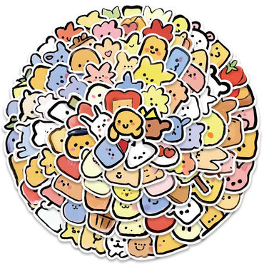 100pcs Funny Cute Cartoon Animals Meme Stickers Pack Vinyl Laptop Phone Decals Luggage Skateboard Guitar Waterproof Graffiti (ONLINE ORDER ONLY)