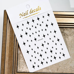 1PCS Sliver Stars Nails Stickers 3D Bronzing Laser White Cross Starlight Glossychic Y2K Stylish Adhesive Manicure Decorations *# (Online Order Only)