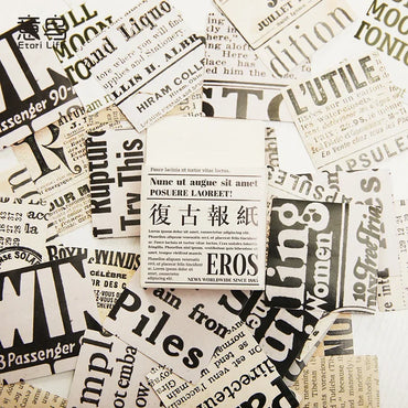46pcs/lot Vintage Newspaper Stickers Junk Journal Decorative Small Stickers DIY Album Scrapbooking Diary Craft Stickers Planner (Online Order Only)