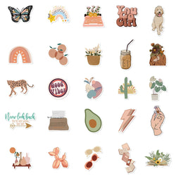 10/30/50/100pcs Cute Cartoon Art Bohemian Aesthetic Stickers Graffiti Decals Kid Toy Scrapbook Laptop Notebook Guitar Sticker (Online Order Only)
