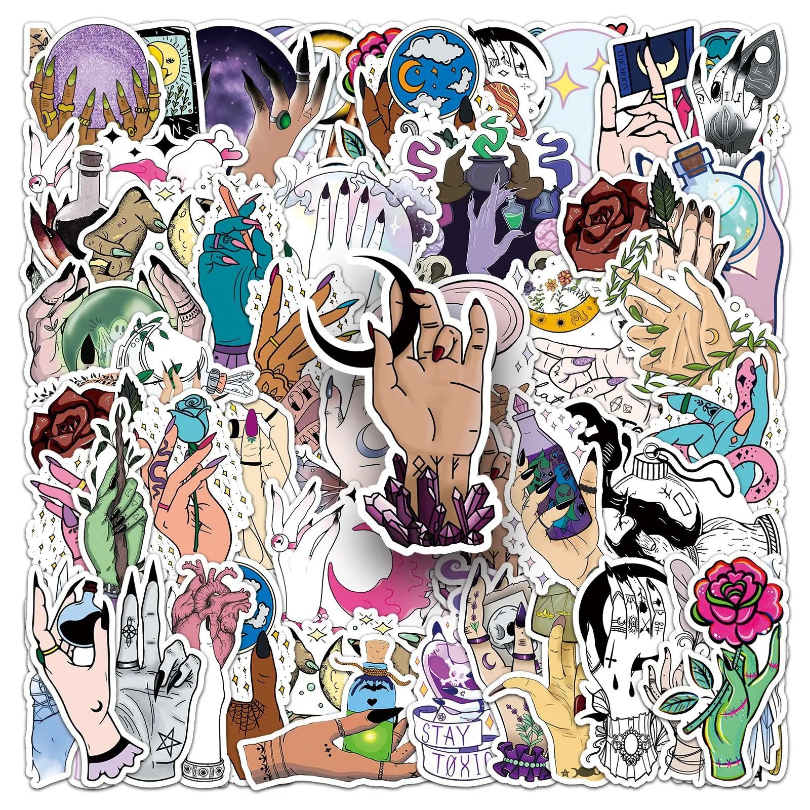 Gothic Graffiti Witch Stickers Waterproof Decals for Scrapbook Laptop Guitar Car Bike (ONLINE ORDER ONLY)