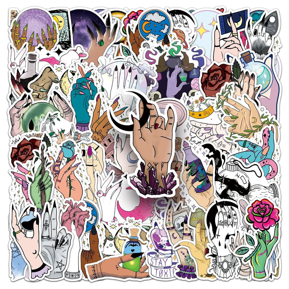 Gothic Graffiti Witch Stickers Waterproof Decals for Scrapbook Laptop Guitar Car Bike (ONLINE ORDER ONLY)