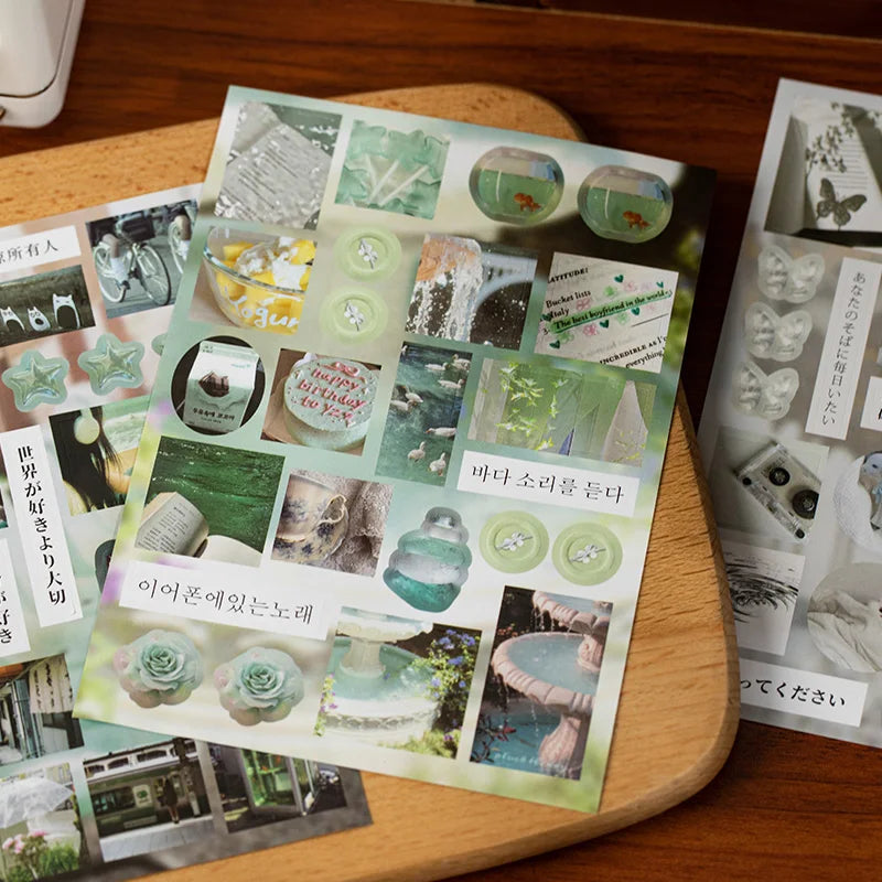20 Pages Japanese Retro Ins Decorative Stickers Book Scrapbooking Phone Case DIY Journal Collage Material Sticker Gift (ONLINE ORDER ONLY)