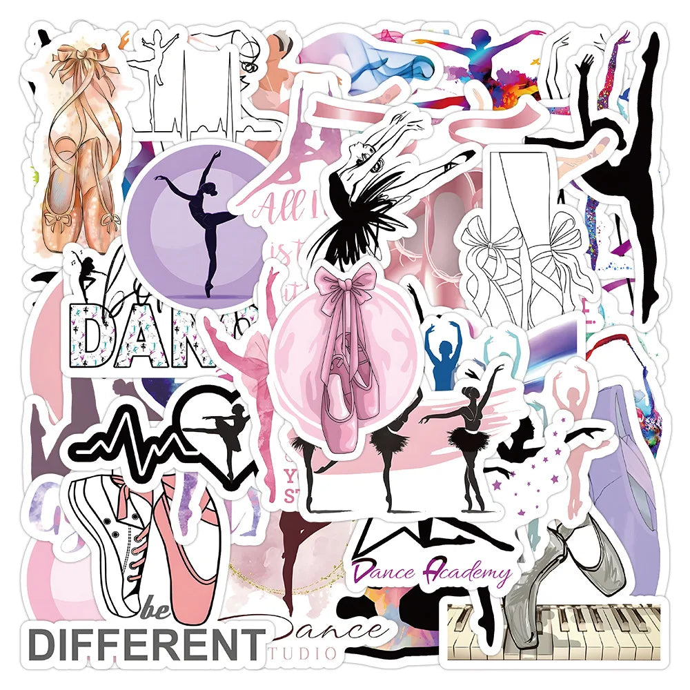 Ballet Cartoon Sticker Set for Phone Laptop Luggage Skateboard Kids Toy (ONLINE ORDER ONLY)