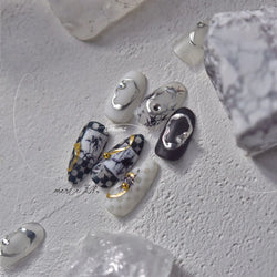 Gold Silver Line Irregular Shape Shiny Rhinestone 5D Bronzing Soft Relief Self Adhesive Nail Art Stickers Nail Decoration Decals (ONLINE ORDER ONLY)