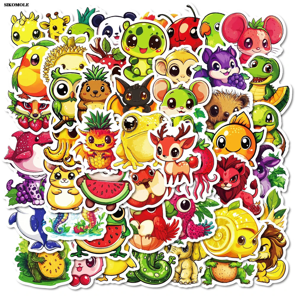 Cute Fruit Animal Stickers for Laptop, Bike, Skateboard, Notebook - 10/30/50PCS (ONLINE ORDER ONLY)