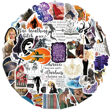 10/30/50PCS Cool Novel Throne of Glass Stickers Cartoon Anime Decals Laptop Skateboard Motorcycle Luggage Car Waterproof Sticker (ONLINE ORDER ONLY)
