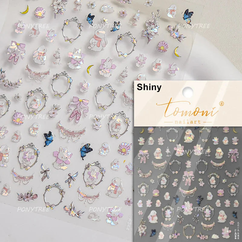 Cute Dream Catcher Net Bag Water Cup Woven Mesh Star Dreamy Bowknot Butterfly Embossed Adhesive Nail Art Sticker Manicure Decal (ONLINE ORDER ONLY)
