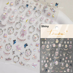 Cute Dream Catcher Net Bag Water Cup Woven Mesh Star Dreamy Bowknot Butterfly Embossed Adhesive Nail Art Sticker Manicure Decal (ONLINE ORDER ONLY)