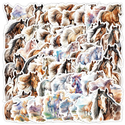 10/50pcs Cartoon Animal Horse Equestrianism Graffiti Stickers Decals Scrapbooking Phone Laptop Luggage Skateboard Sticker Toy (Online Order Only)
