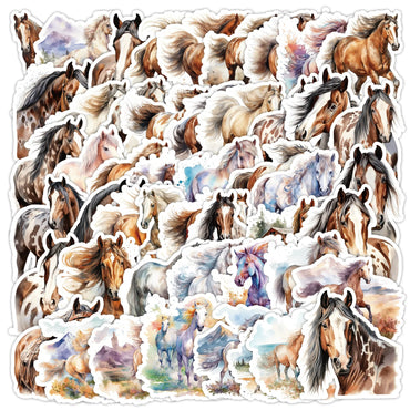 10/50pcs Cartoon Animal Horse Equestrianism Graffiti Stickers Decals Scrapbooking Phone Laptop Luggage Skateboard Sticker Toy (Online Order Only)