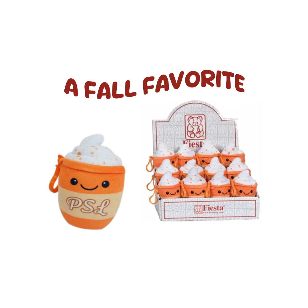 Fiesta: 4.5 Inch Pumpkin Spice Latte Key Clip Plush (ONLINE ORDER ONLY)