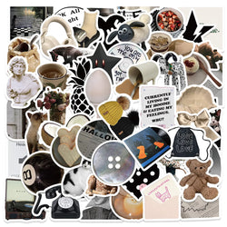 60pcs Ins Style Modern Fashion Classic Stickers Aesthetic Phone Wall Scrapbook Motorcycle Waterproof Sticker for Kids Toys Gifts (Online Order Only)