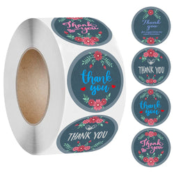500pcs/roll Thank You Stickers Flower Pattern Party Wedding Decoration Gift Envelope Seal Labels Scrapbooking Stickers (ONLINE ORDER ONLY)