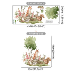 Cartoon Woodland Animals Wall Stickers for Kids Nursery Bedroom Decals (Online Order Only)