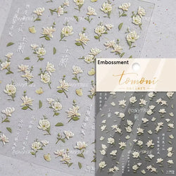 Shiny Cherokee Rose Golden Cherry Blossom Cherish Enjoy Flower Line Petal Delicate Self Adhesive Nail Art Sticker Manicure Decal (ONLINE ORDER ONLY)