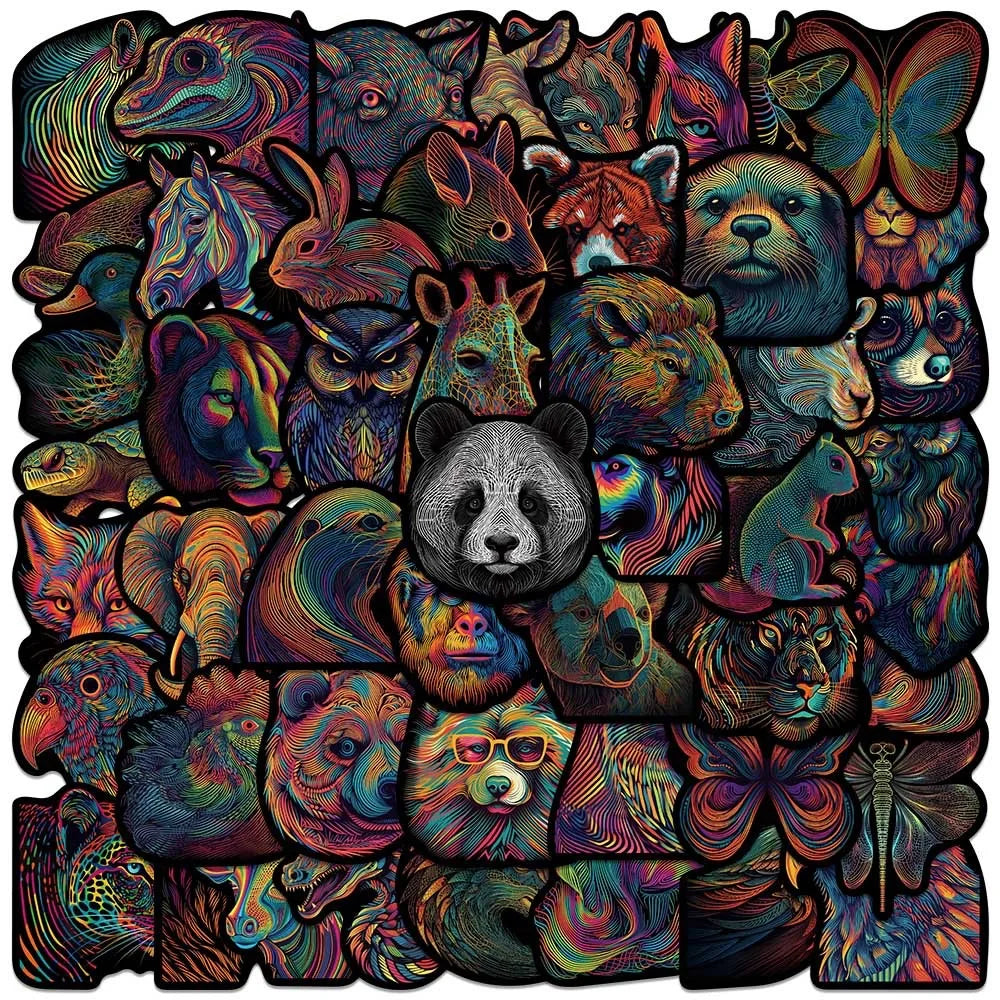 10/50PCS Funny Dark Art Animal Cartoon Stickers Aesthetic DIY Fridge Phone Laptop Luggage Skateboard Graffiti Decals Toy Sticker (ONLINE ORDER ONLY)