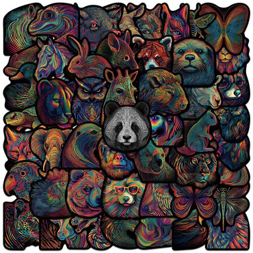 10/50PCS Funny Dark Art Animal Cartoon Stickers Aesthetic DIY Fridge Phone Laptop Luggage Skateboard Graffiti Decals Toy Sticker (ONLINE ORDER ONLY)