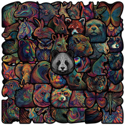 10/50PCS Funny Dark Art Animal Cartoon Stickers Aesthetic DIY Fridge Phone Laptop Luggage Skateboard Graffiti Decals Toy Sticker (ONLINE ORDER ONLY)