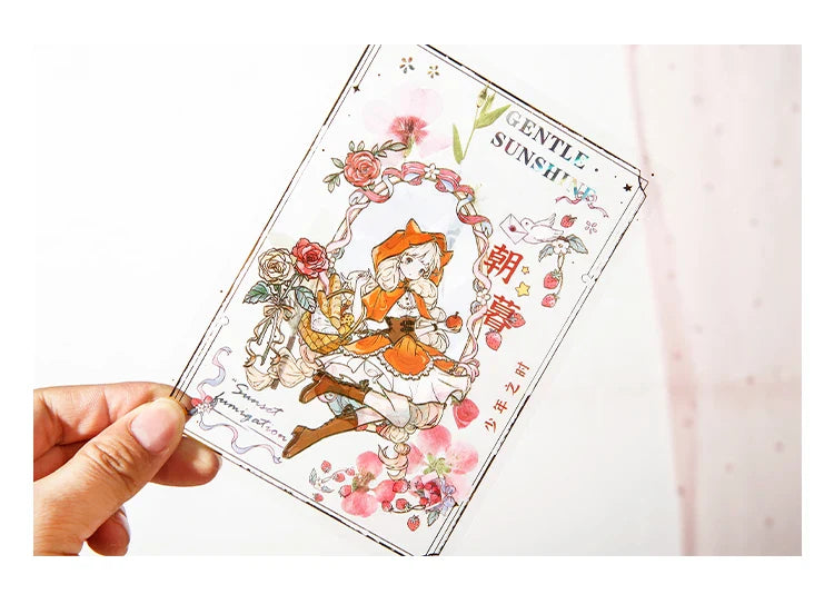 2 Sheets Cute Lolita Girl Decoration Sticker Aesthetics Hand Account DIY Collage Material Kawaii Stationery Scrapbooking Sticker (Online Order Only)