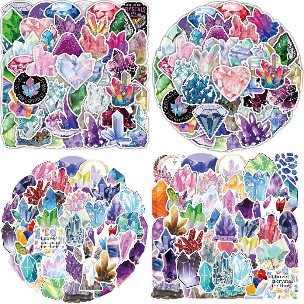 50pcs Crystal Cartoon Graffiti Stickers Waterproof for Laptop, Car, Luggage, Phone, Helmet, Kids Toy (ONLINE ORDER ONLY)