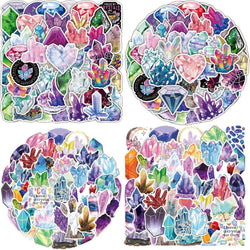 50pcs Crystal Cartoon Graffiti Stickers Waterproof for Laptop, Car, Luggage, Phone, Helmet, Kids Toy (ONLINE ORDER ONLY)