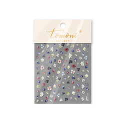 Wild Flower Oil Painting Small Variegated Daisy Peach Blossom Lavender Spring Petal Adhesive Nail Art Stickers Manicure Decals (Online Order Only)