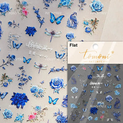 Chic Beautiful White Butterfly Shiny Lace Star Adhesive Nail Art Stickers Animals Charm Snowflake Manicure Decals Nail Supplies (Online Order Only)