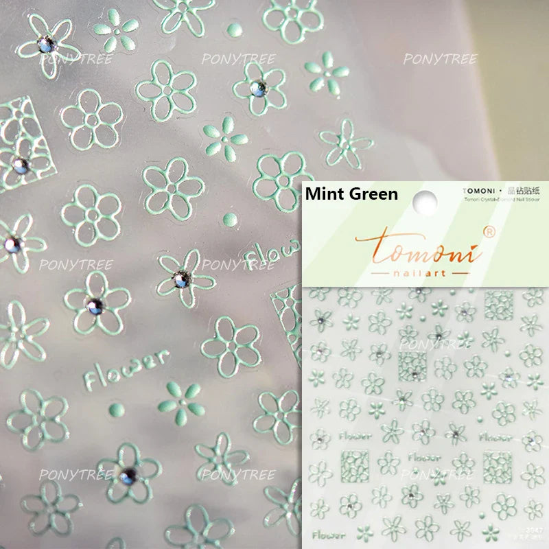 Shiny Cherokee Rose Golden Cherry Blossom Cherish Enjoy Flower Line Petal Delicate Self Adhesive Nail Art Sticker Manicure Decal (ONLINE ORDER ONLY)