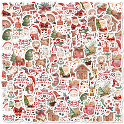 46pcs Santa, Elk, Gift Christmas Themed Graffiti Stickers Decorated Notebook Water Cup Suitcase Guitar Classic Toy Decals (Online Order Only)