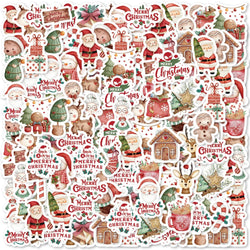 46pcs Santa, Elk, Gift Christmas Themed Graffiti Stickers Decorated Notebook Water Cup Suitcase Guitar Classic Toy Decals (Online Order Only)