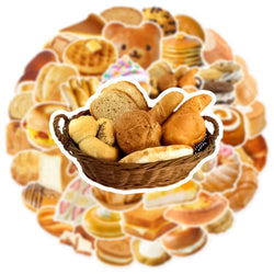 10/25/50pcs Bread Cakes Bakery Baked Goods Sticker Packs (ONLINE ORDER ONLY)