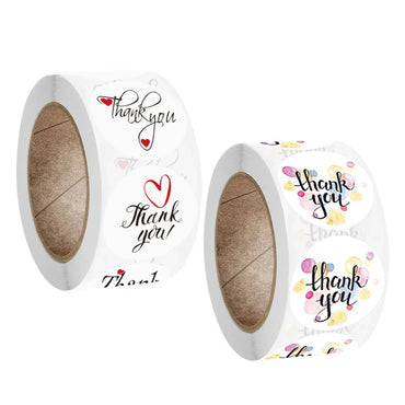 100-500PCS Heart Stickers Thank You Stickers for Business Merci Packaging Stickers Rolling Love for Packaging Decoration Label (ONLINE ORDER ONLY)