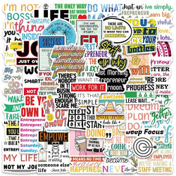 50PCS Entrepreneur Quotes Graffiti Wealth Stickers Aesthetic Decals for Laptop Scrapbooking Bottle DIY (Online Order Only)