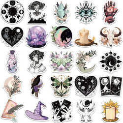 10/30/50pcs Bohemian Gothic Magic Witch Graffiti Stickers Decals Laptop Phone Luggage Skateboard Car Decoration Sticker Kid Toy (ONLINE ORDER ONLY)